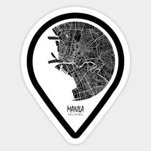 Manila, Philippines City Map - Travel Pin Sticker